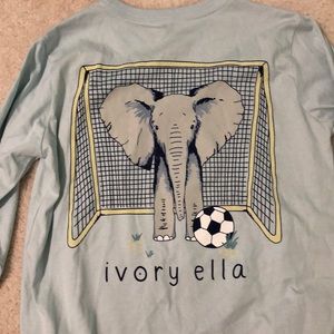 Light blue long sleeve ivory Ella top